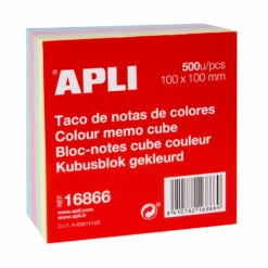 Geklebter Memoblock 100 X 100 Mm Pastellfarben