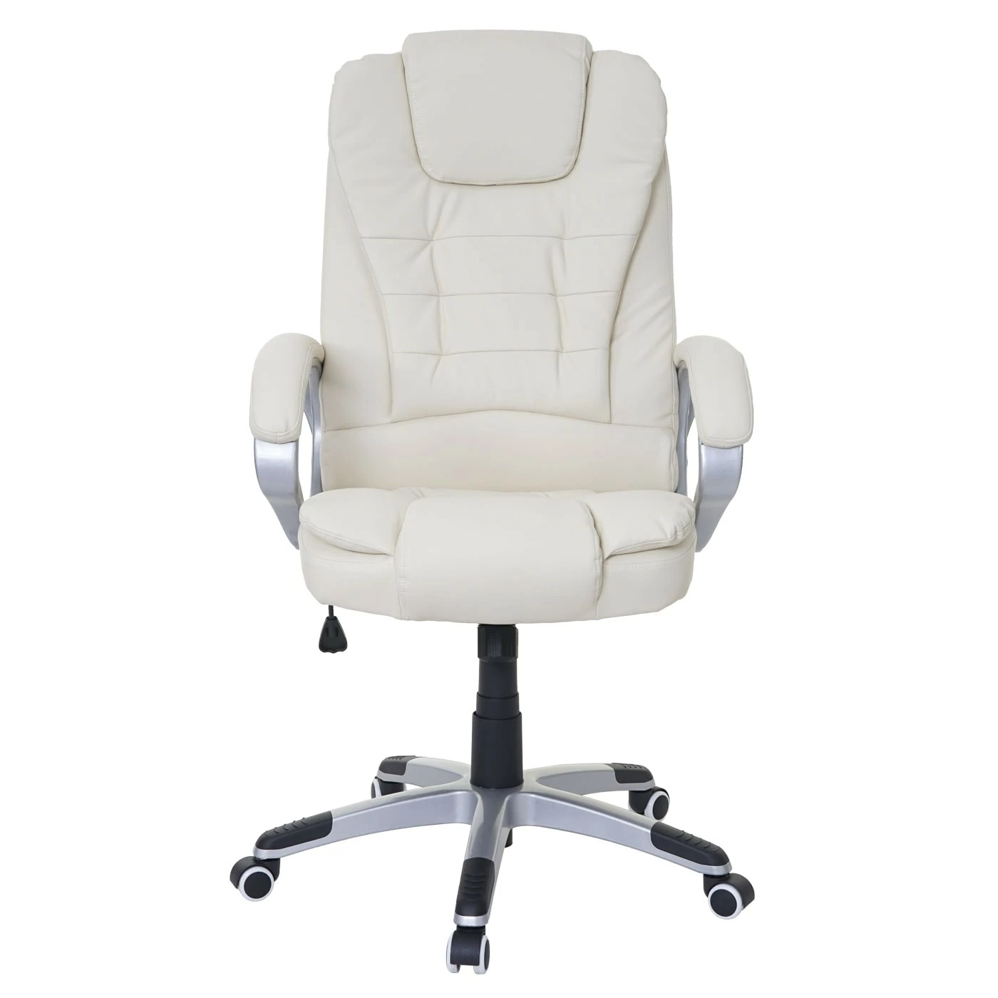 Massage-Bürostuhl Blackpool, Massagestuhl Drehstuhl Chefsessel, Kunstleder ~ Creme – Bild 3