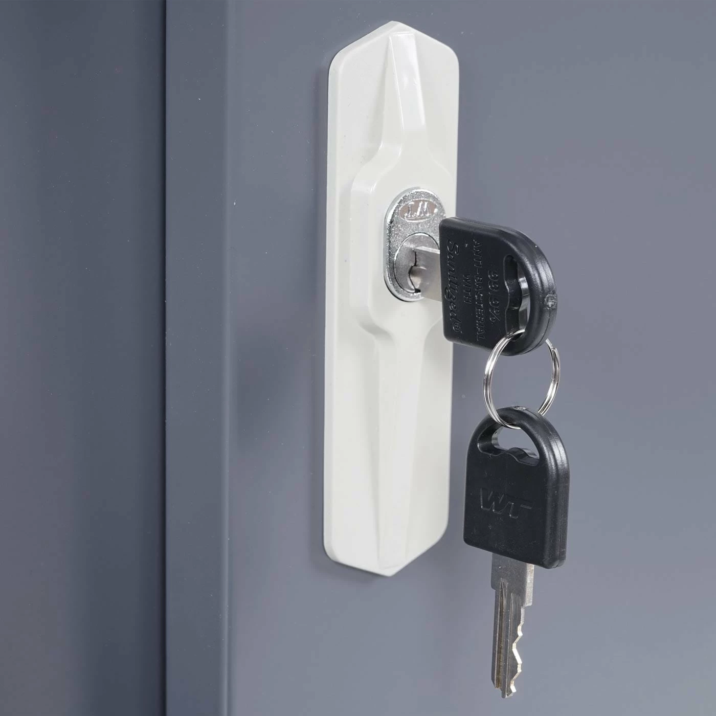 Aktenschrank Preston MCW-F41, Stahlschrank Büroschrank, Mit Abschließbaren Schiebetüren 90x90x45cm ~ Anthrazit – Bild 5