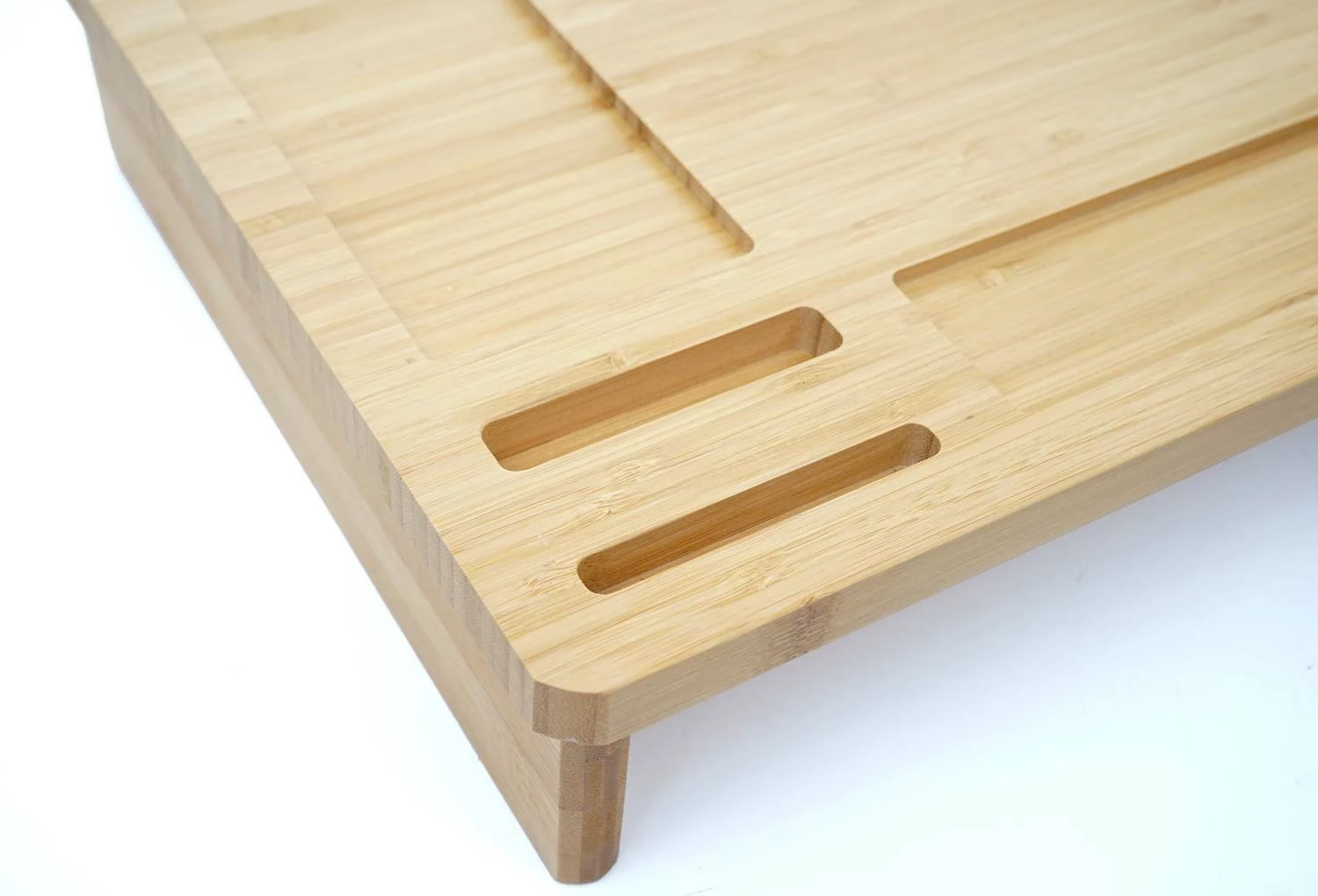 Monitorerhöhung MCW-E85, Monitorständer Tischorganizer Bildschirmerhöhung, Bambus 9x65x31cm – Bild 6