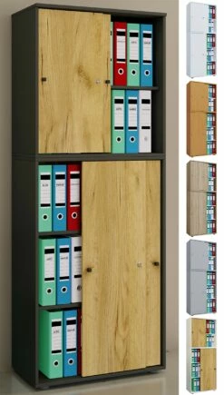 VCM Aktenschrank Mit Schiebetüren Lona 5 Fächer
