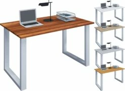 VCM Holz Schreibtisch Computertisch Arbeitstisch Büromöbel Lona U Weiß