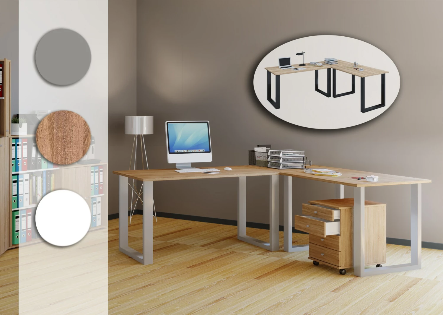 VCM Schreibtisch-Winkelkombination Lona