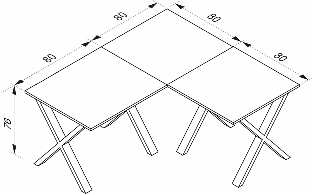 VCM Eckschreibtisch Schreibtisch Computer Winkeltisch Lona 80 X Alu Weiß – Bild 3