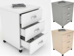 VCM Rollcontainer Beistellcontainer Bürocontainer Rollen Rollbar Schublade Tobila