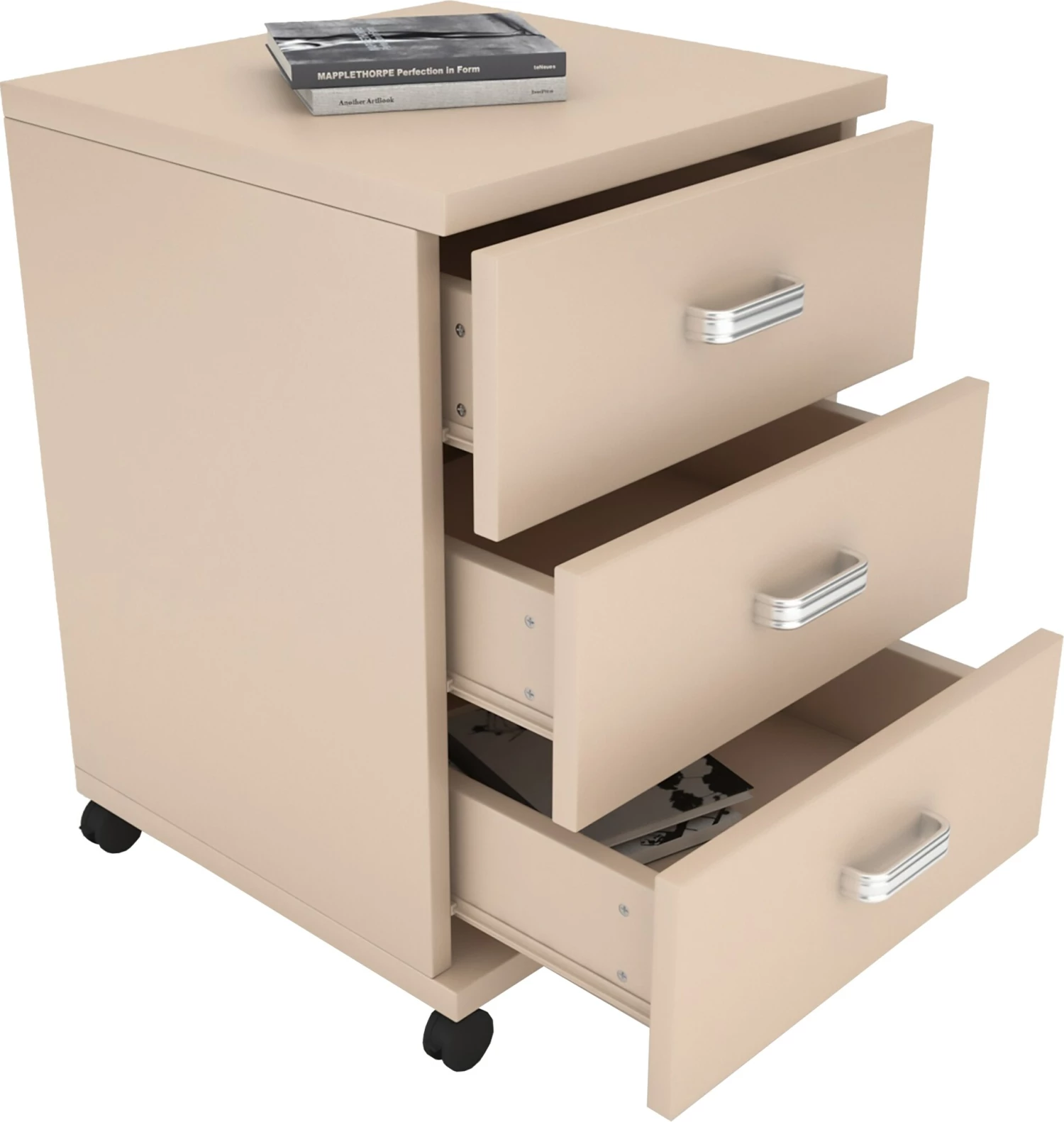 VCM Rollcontainer Beistellcontainer Bürocontainer Rollen Rollbar Schublade Tobila – Bild 2