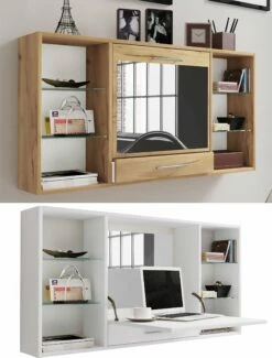 VCM Schminktisch Wand Frisiertisch Schminkschrank Wandregal Spiegel Teala