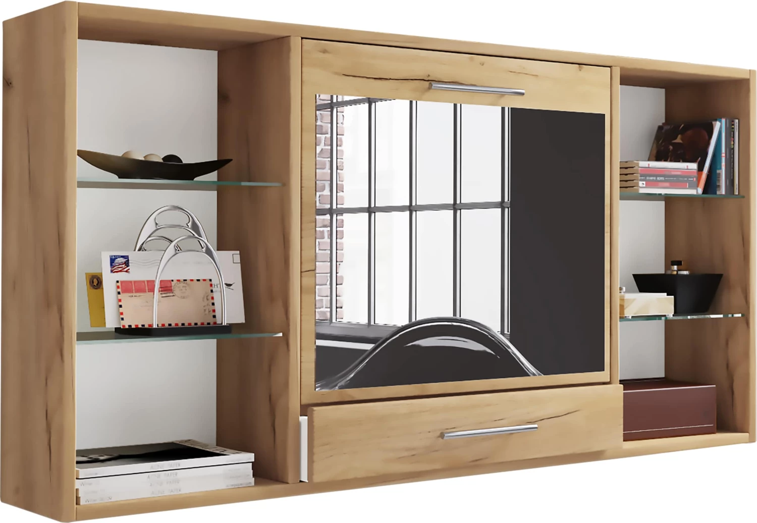 VCM Schminktisch Wand Frisiertisch Schminkschrank Wandregal Spiegel Teala – Bild 2