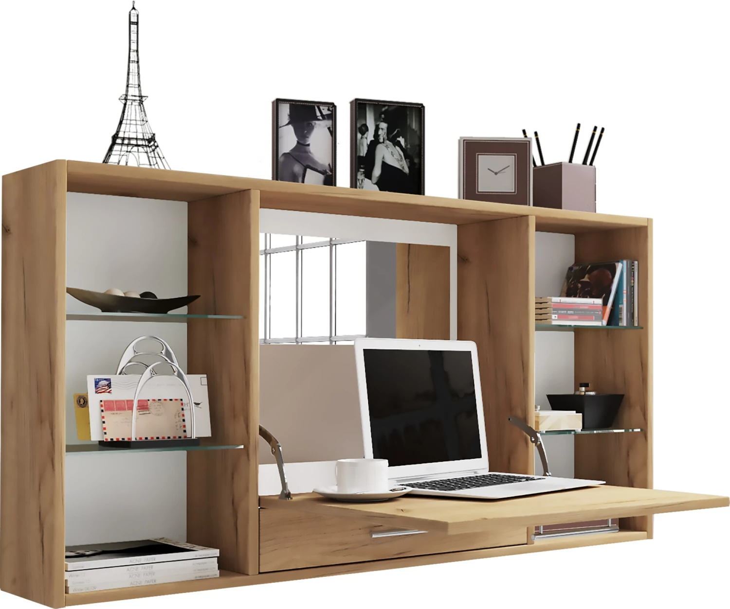 VCM Schminktisch Wand Frisiertisch Schminkschrank Wandregal Spiegel Teala – Bild 3