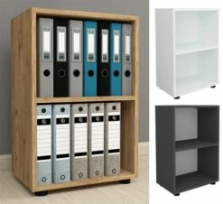 VCM Holz Büro Stand Regal Bücher Ordner Aktenregal Ordnerregal Bücherregal Ulas 2f