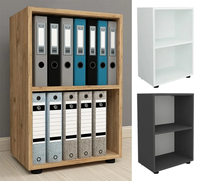 VCM Holz Büro Stand Regal Bücher Ordner Aktenregal Ordnerregal Bücherregal Ulas 2f