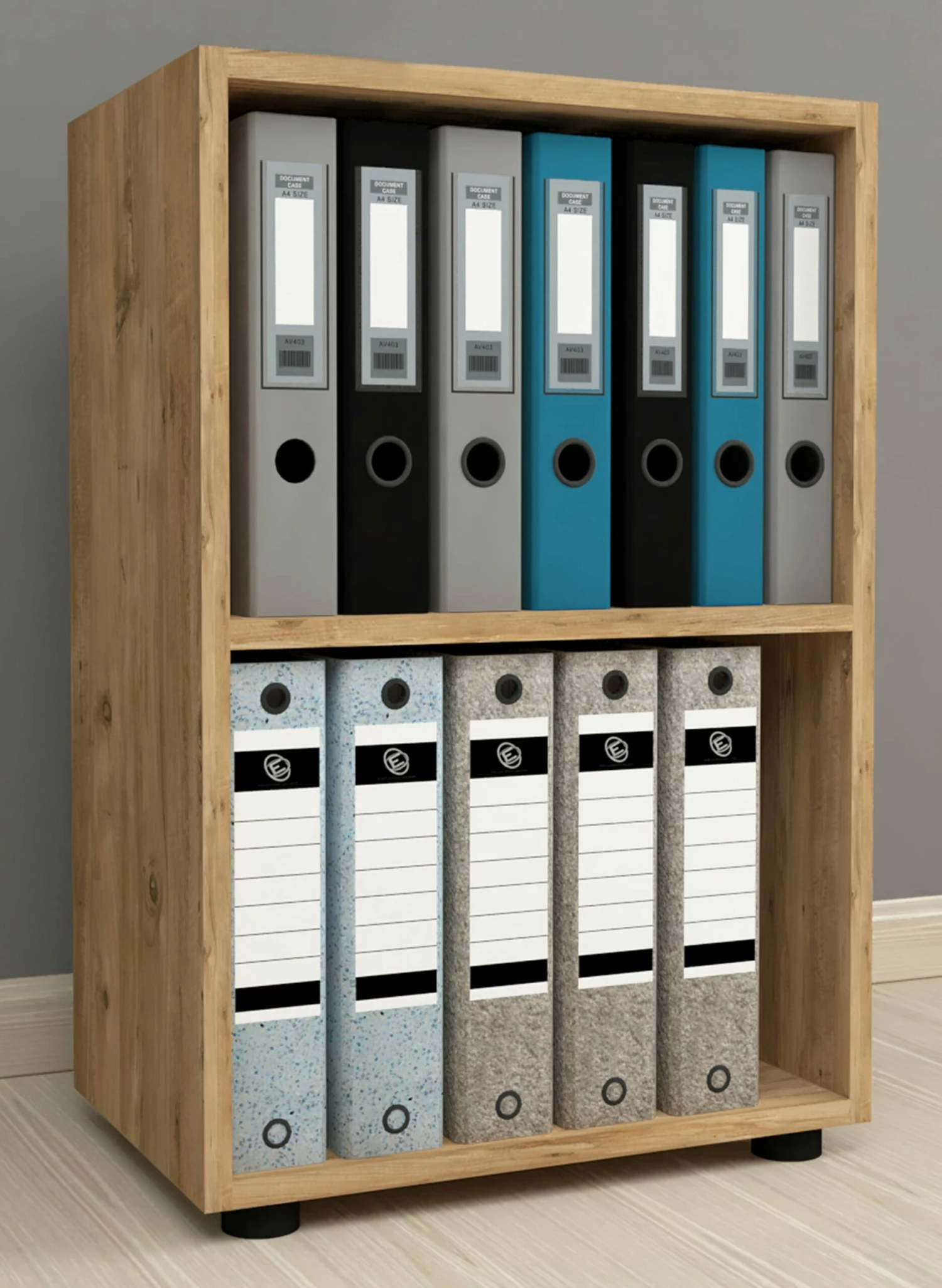 VCM Holz Büro Stand Regal Bücher Ordner Aktenregal Ordnerregal Bücherregal Ulas 2f – Bild 2