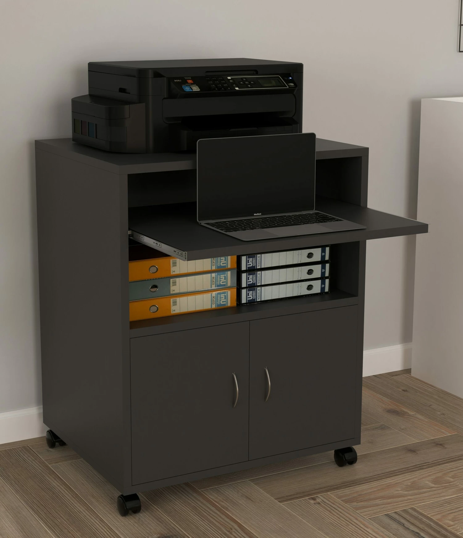 VCM Rollcontainer Beistellcontainer Bürocontainer Rollen Tastaturauszug Milasi – Bild 5