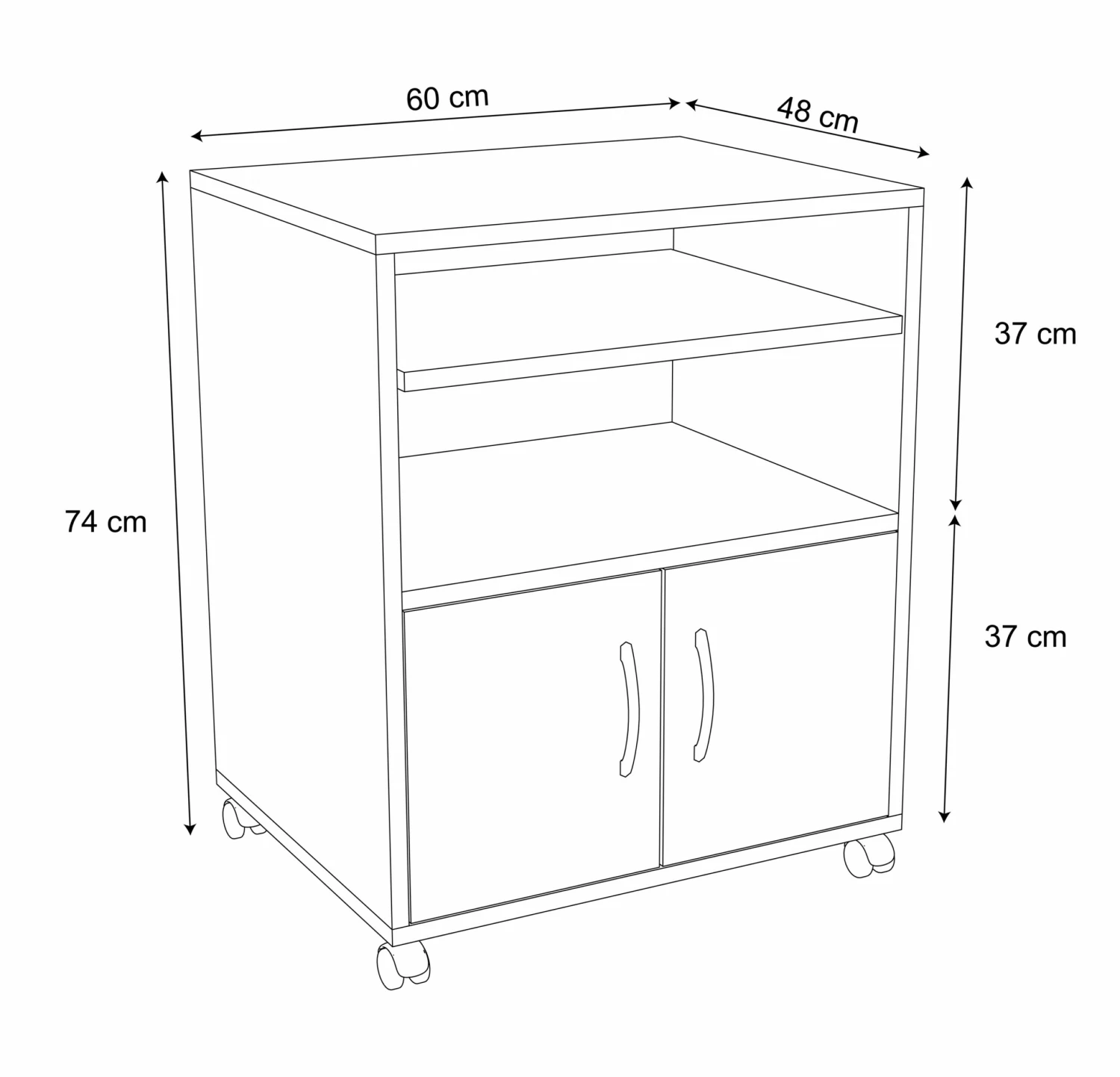 VCM Rollcontainer Beistellcontainer Bürocontainer Rollen Tastaturauszug Milasi – Bild 6