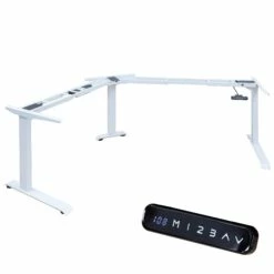Albatros Eck-Schreibtisch-Gestell LIFT L7W, Weiss, Stufenlos Verstellbar In Höhe, Breite Und Winkel, 3 Motoren, Elektrisch
