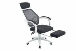 CLP Bürostuhl Marcel I Höhenverstellbarer Schreibtischstuhl Mit Ausziehbarer Fußablage Und Atmungsaktivem Netzbezug