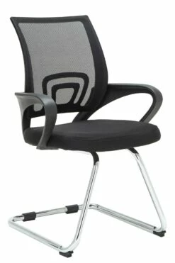 CLP Freischwinger EUREKA Mit Netzbezug Und Bodenschonern I Wartezimmerstuhl Mit Armlehnen I Max. Belastbarkeit: 130 Kg