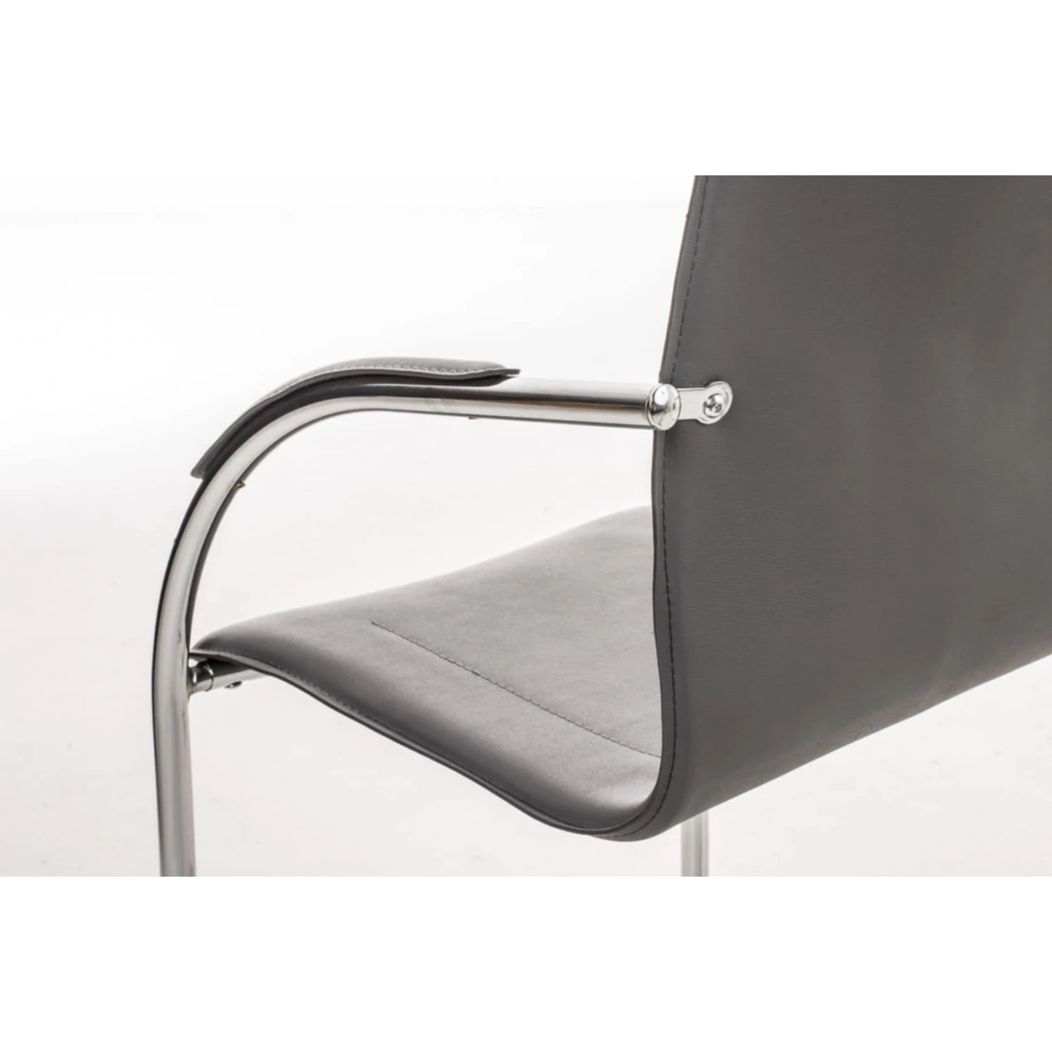 CLP Freischwinger Melina V2 Mit Kunstlederbezug I Konferenzstuhl Mit Armlehne I Bürostuhl Mit Metallgestell In Chrom-Optik Und Bodenschonern – Bild 5