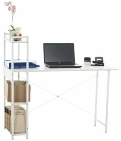 CLP Schreibtisch Poe I Bürotisch Mit Stauraum I Computertisch Mit Regalen I Laptoptisch Im Industrial Look