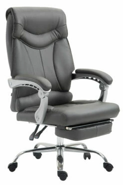 CLP Bürostuhl BIG IOWA Mit Kunstlederbezug, Chefsessel Mit Fußstütze, Max. Belastbar Bis 136 Kg, Höhenverstellbar