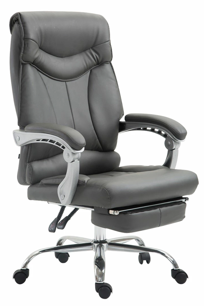 CLP Bürostuhl BIG IOWA Mit Kunstlederbezug, Chefsessel Mit Fußstütze, Max. Belastbar Bis 136 Kg, Höhenverstellbar