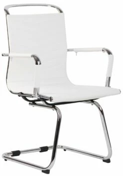 CLP Besucherstuhl Burnley Mit Armlehne I Kunstleder- Oder Echtlederbezug I Freischwinger Mit Bodenschonern