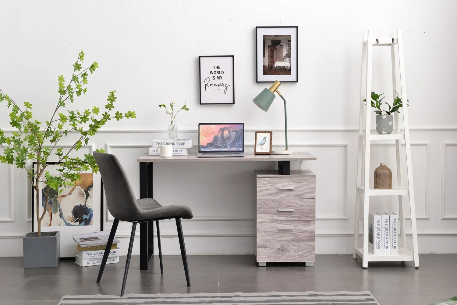 CLP Schreibtisch Stockton I Bürotisch Mit Stauraum I Computertisch Mit Schubladen I Laptoptisch Mit Container – Bild 2