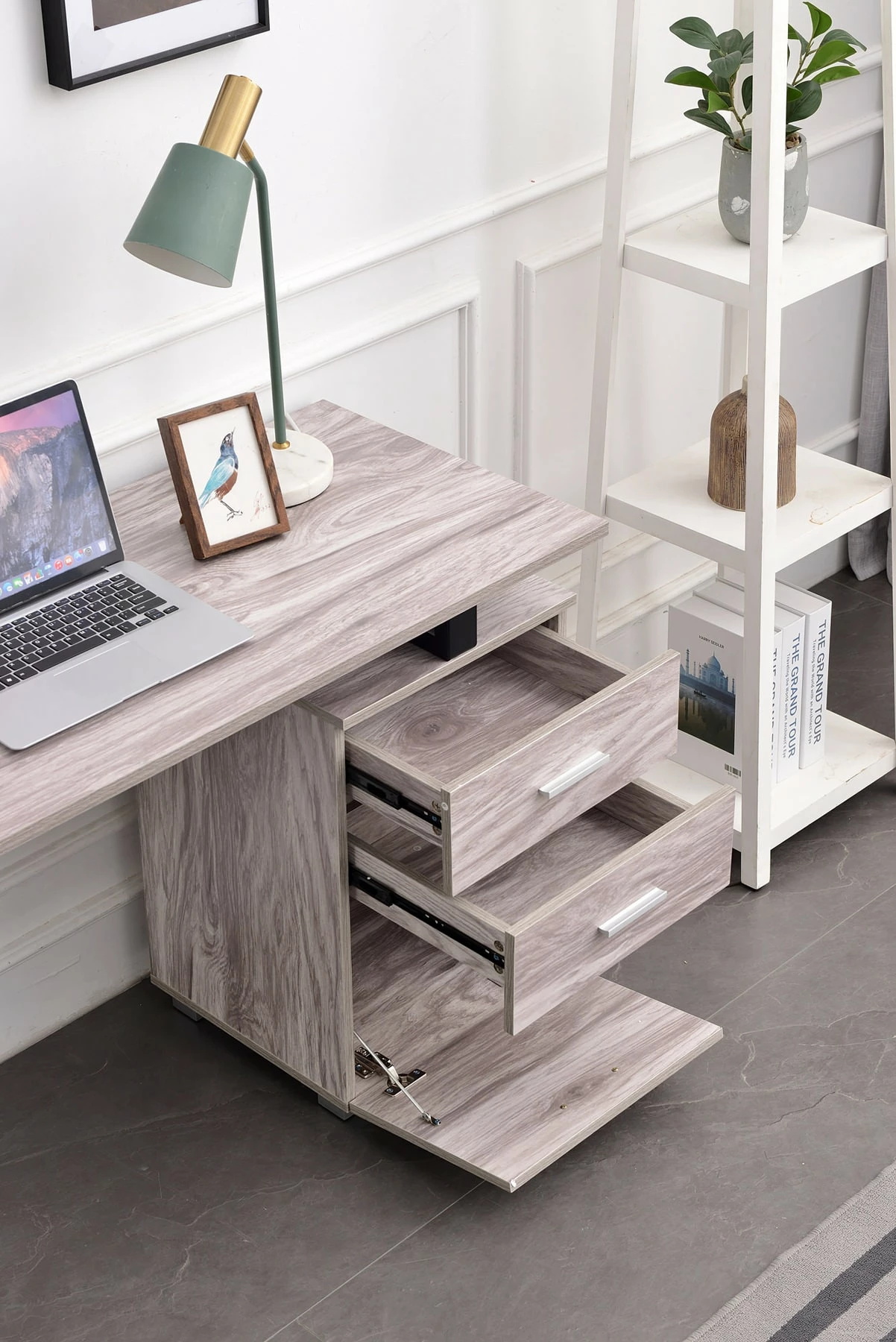 CLP Schreibtisch Stockton I Bürotisch Mit Stauraum I Computertisch Mit Schubladen I Laptoptisch Mit Container – Bild 4