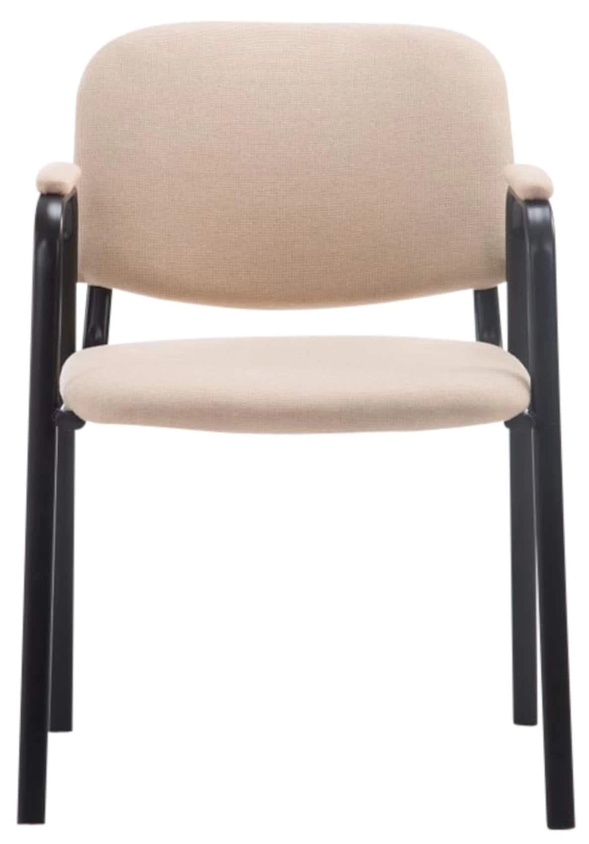 CLP 4er Set Besucherstühle Ken Pro Stoff Mit Gepolsterten Armlehnen Und Stoffbezügen I Polsterstühle Mit Metallgestell – Bild 3