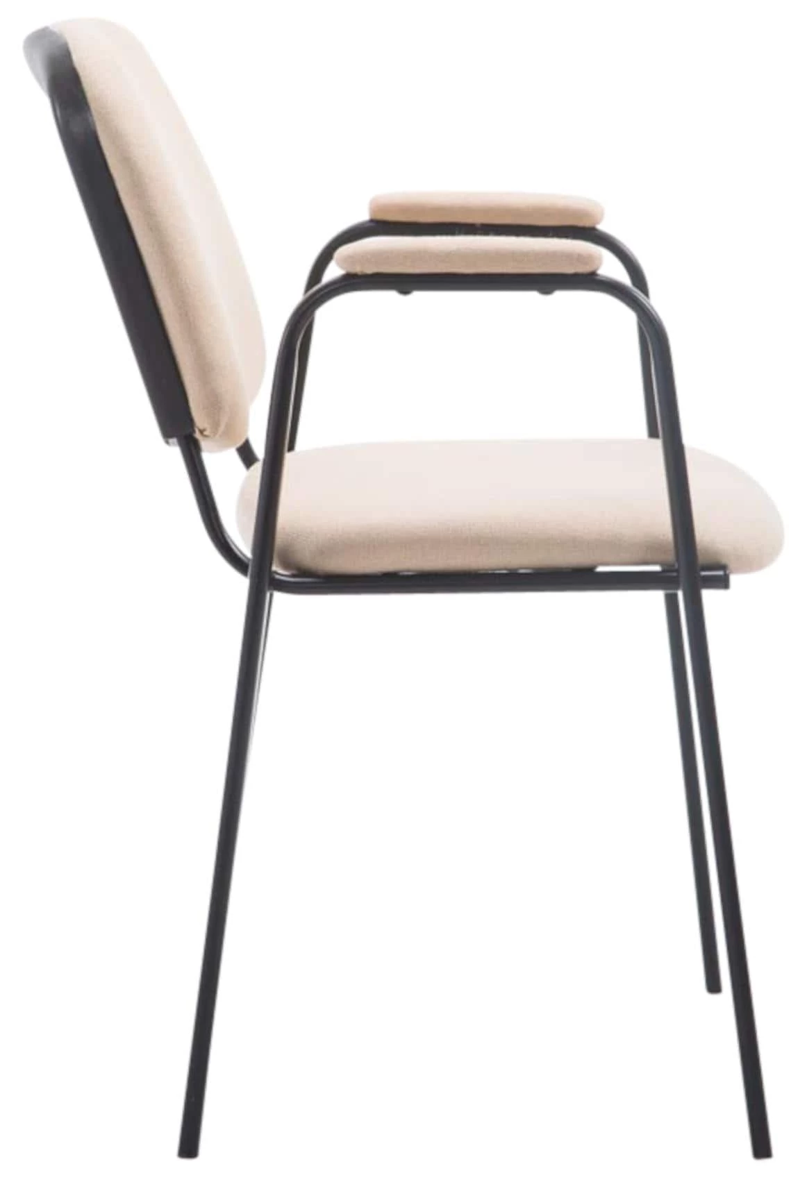 CLP 4er Set Besucherstühle Ken Pro Stoff Mit Gepolsterten Armlehnen Und Stoffbezügen I Polsterstühle Mit Metallgestell – Bild 4