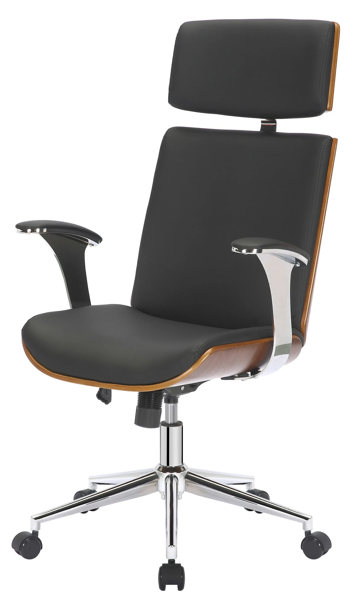 CLP Bürostuhl Lester Kunstleder I Chefsessel Mit Rückenlehne Und Kopfstütze I Höhenverstellbarer Schreibtischstuhl – Bild 4