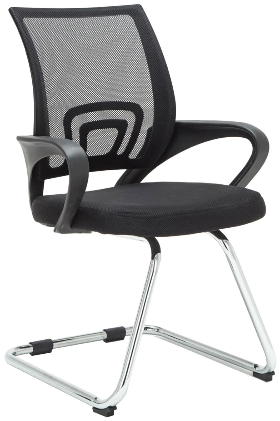 CLP 2er Set Freischwinger Eureka Mit Netzbezug Und Bodenschonern I Wartezimmerstühle Mit Armlehnen & Metalgestell – Bild 2