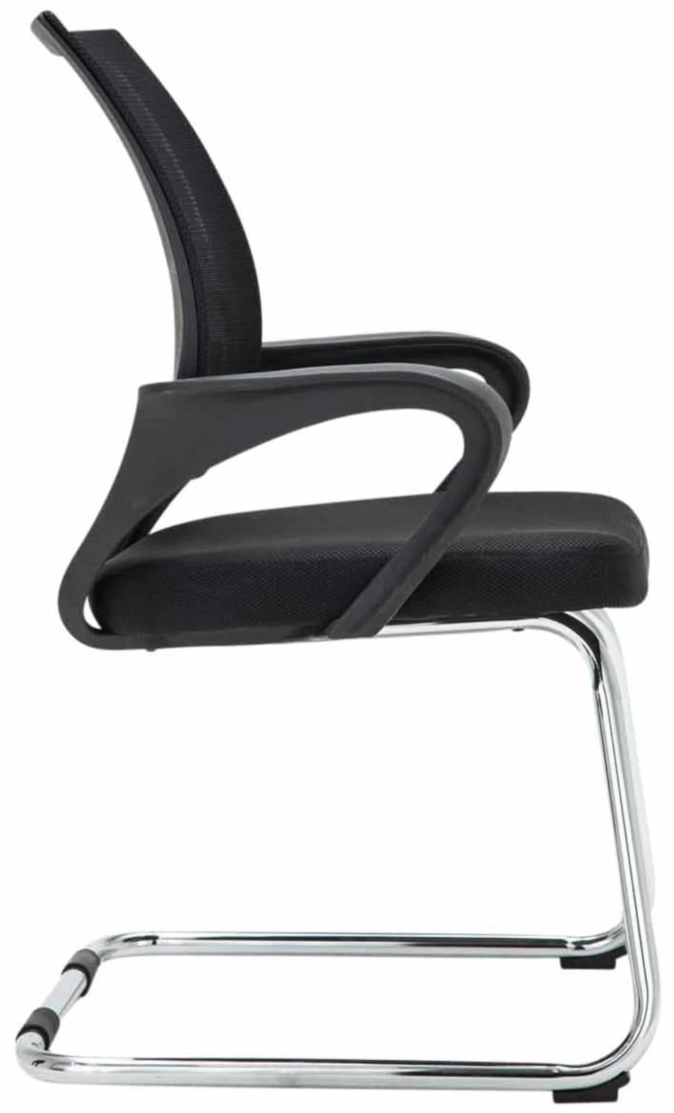 CLP 2er Set Freischwinger Eureka Mit Netzbezug Und Bodenschonern I Wartezimmerstühle Mit Armlehnen & Metalgestell – Bild 4