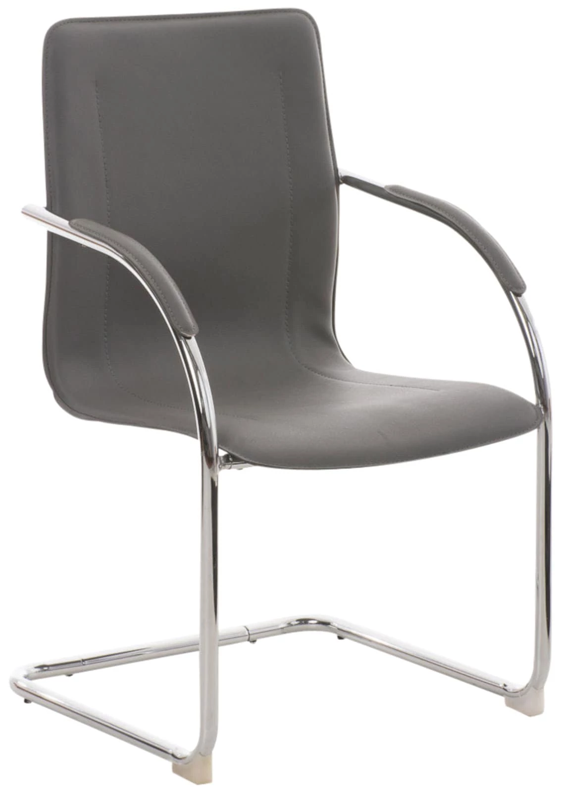 CLP 3er Set Freischwinger Melina Kunstleder I Konferenzstühle Mit Armlehne I Bürostühle Mit Metallgestell In Chrom-Optik – Bild 3