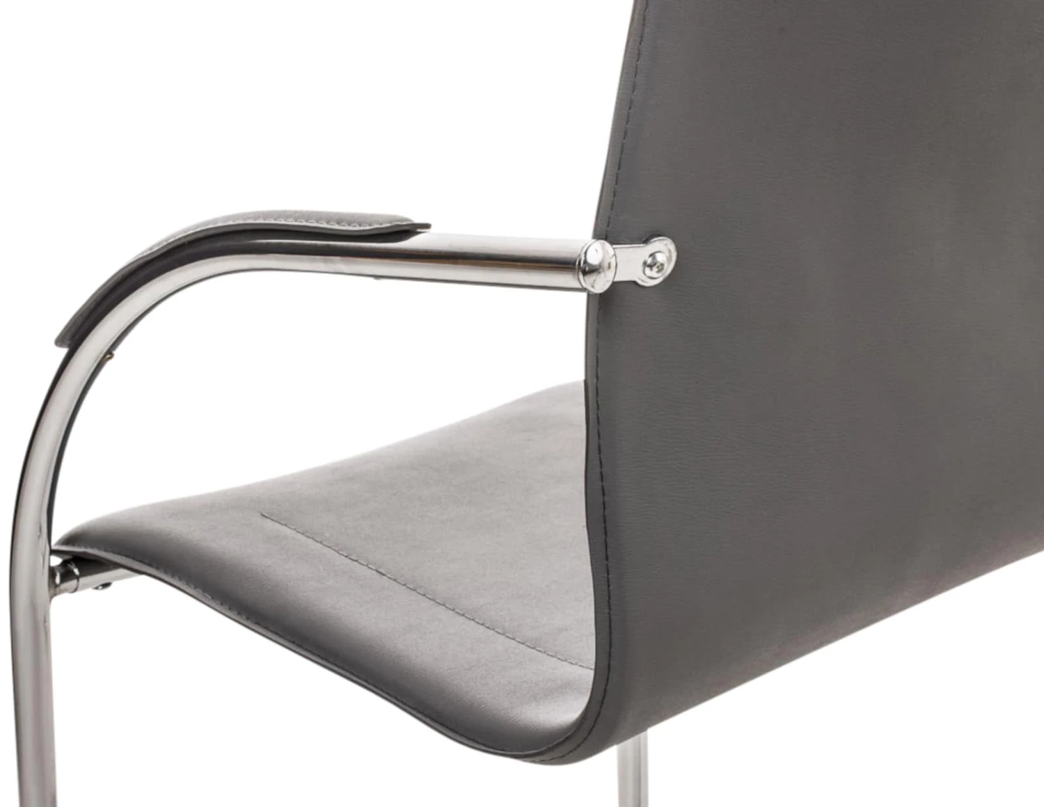 CLP 3er Set Freischwinger Melina Kunstleder I Konferenzstühle Mit Armlehne I Bürostühle Mit Metallgestell In Chrom-Optik – Bild 6