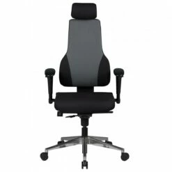 Bürostuhl Ergonomisch Stoff Schwarz Drehstuhl Büro Sessel Chefsessel Kopfstütze