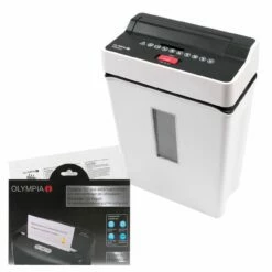 OLYMPIA PS 53 CC Set Mit Ölpapier Aktenvernichter,Partikelschnitt Sicherheitsstufe P4 Weiß