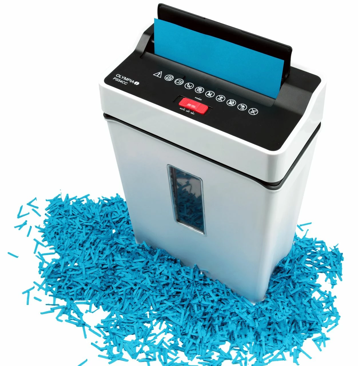 OLYMPIA PS 54CC Im Set Mit Ölpapier Partikelschnitt Aktenvernichter, Weiß – Bild 4