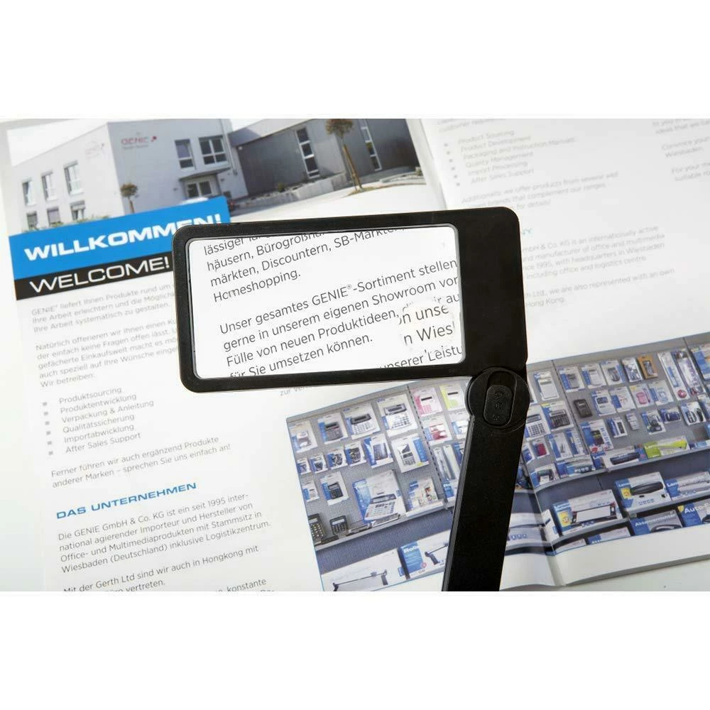 GENIE ML105 Handlupe Leselupe Rechteckig Mit LED Licht Vergrößerungsglas Lupe – Bild 4