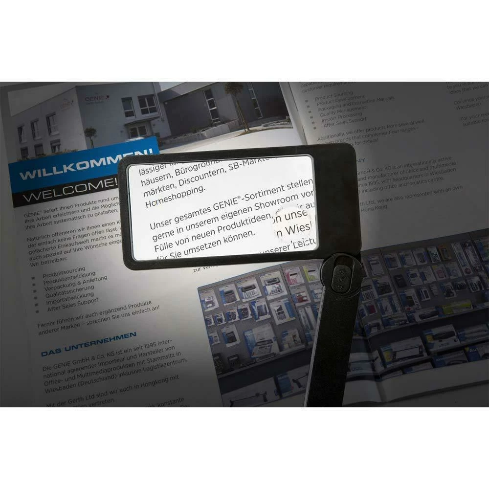 GENIE ML105 Handlupe Leselupe Rechteckig Mit LED Licht Vergrößerungsglas Lupe – Bild 5