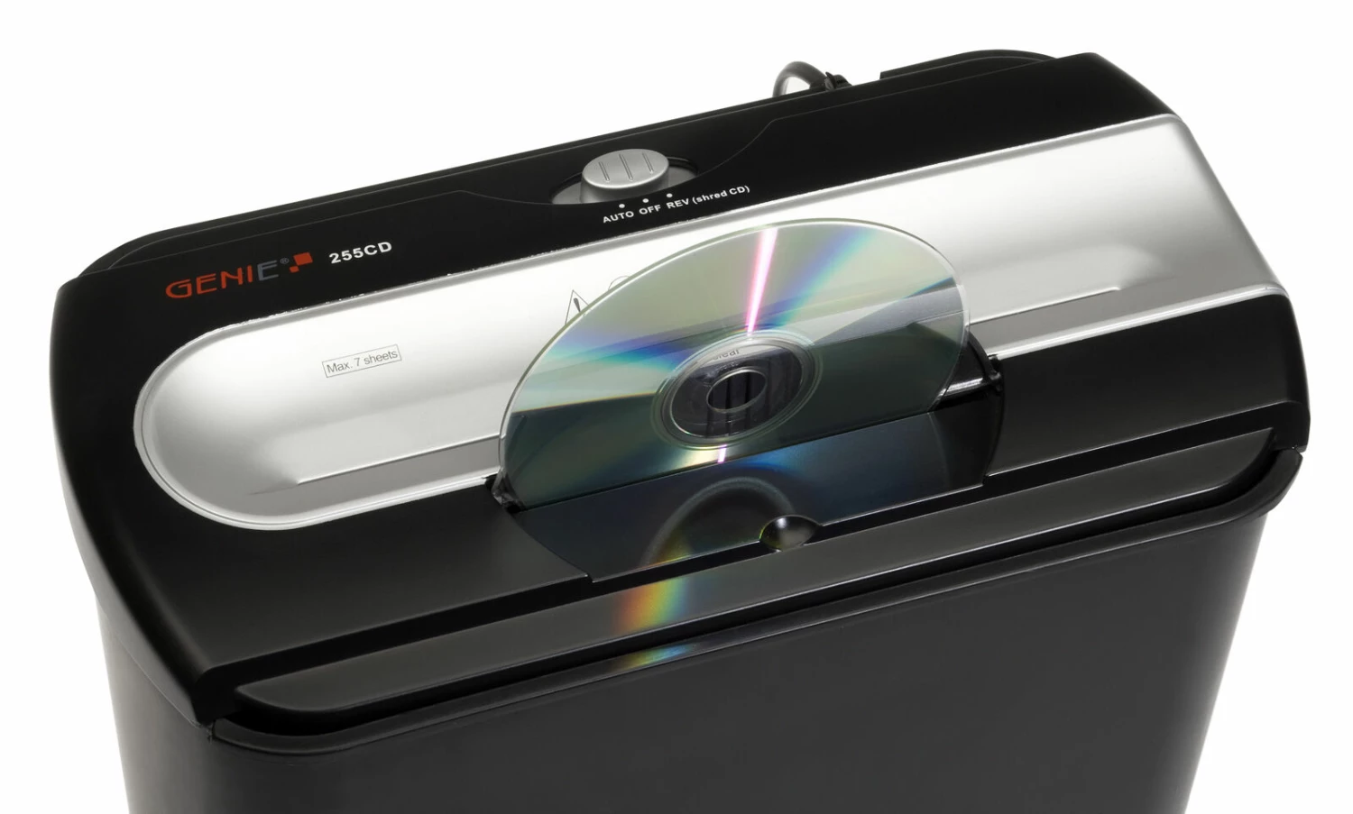 GENIE 255 Aktenvernichter CD Aufsatz Papierschredder Reißwolf Sicherheitsstufe P1 – Bild 2