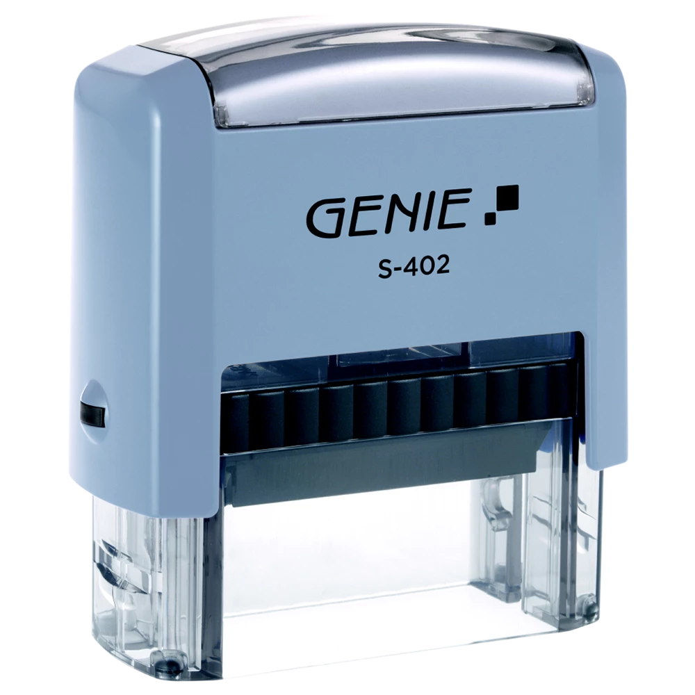 GENIE S-402 Selbstfärbender Stempel Set Mit Bis Zu 4 Zeilen Selbersetzen Firmenstempel
