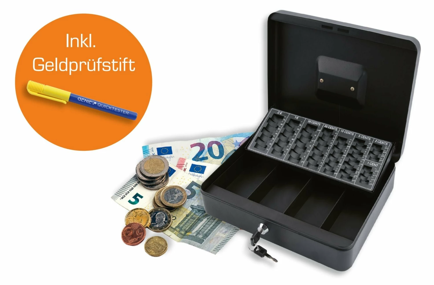 Olympia CB770 Plus Geldkassette Mit Münzeileinsatz Und Geldprüfstift – Bild 3