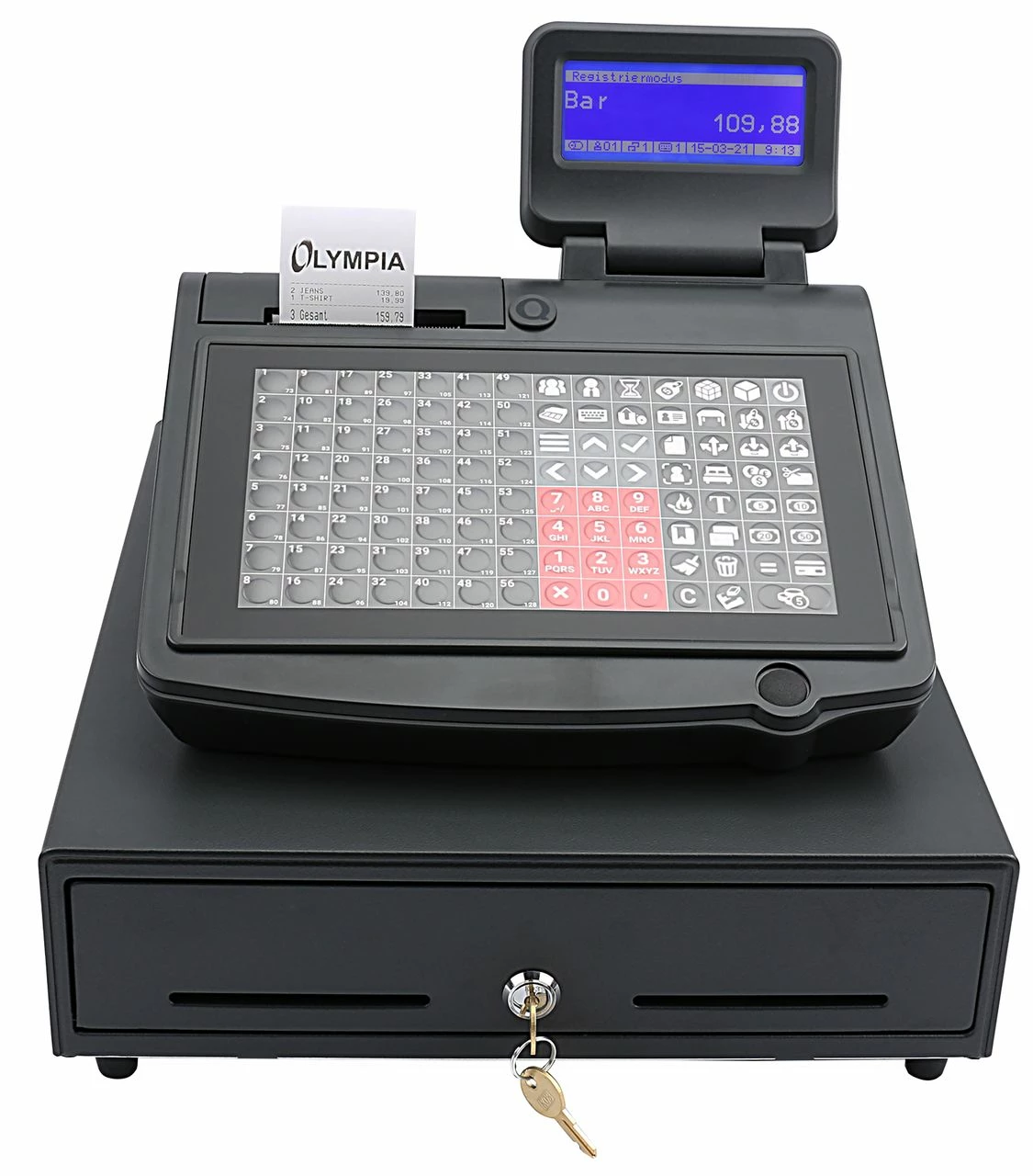 Olympia CM 955 Registrierkasse TSE Mit 5 Jahren Lizenzlaufzeit GoBD/GDPdU-konform Schwarz