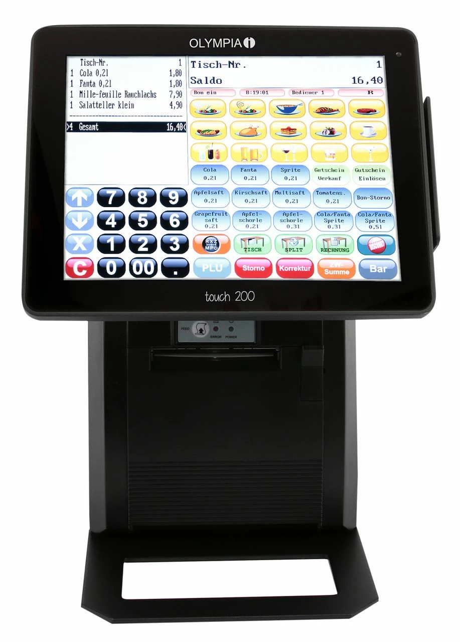 OLYMPIA Touch 200 Registrierkasse 3 Jahre TSE Lizenz Android Betriebssystem, Schwarz – Bild 2