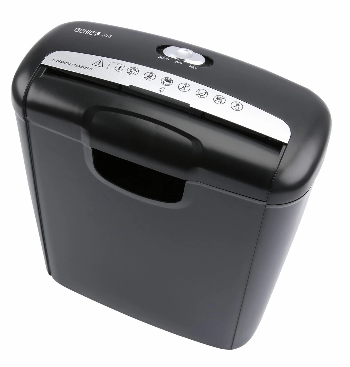 Genie 240S Aktenvernichter 6 Blatt Streifenschnitt Sicherheitsstufe P2 Mit Kredikarten