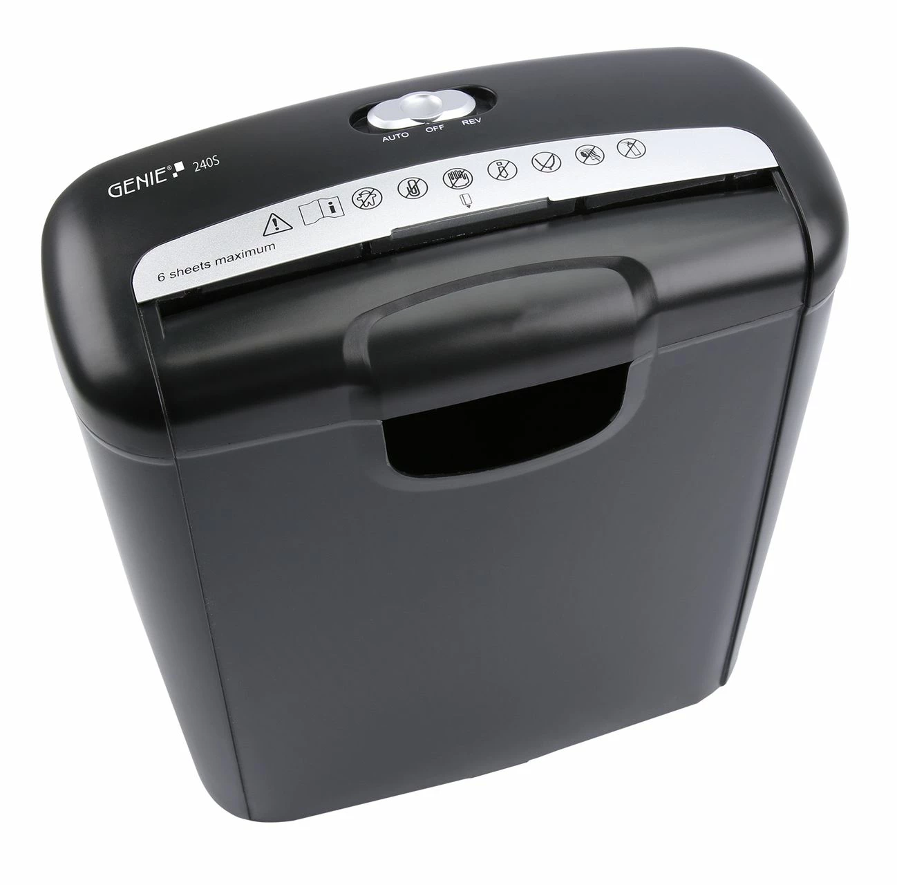 Genie 240S Aktenvernichter 6 Blatt Streifenschnitt Sicherheitsstufe P2 Mit Kredikarten – Bild 2