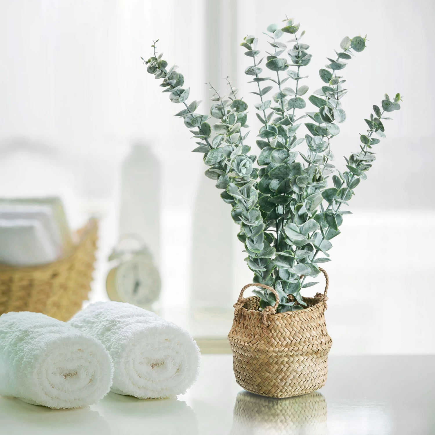 Amarehome Dekopflanze Realistische Kunstpflanze Eukalyptus 50 Cm – Bild 4