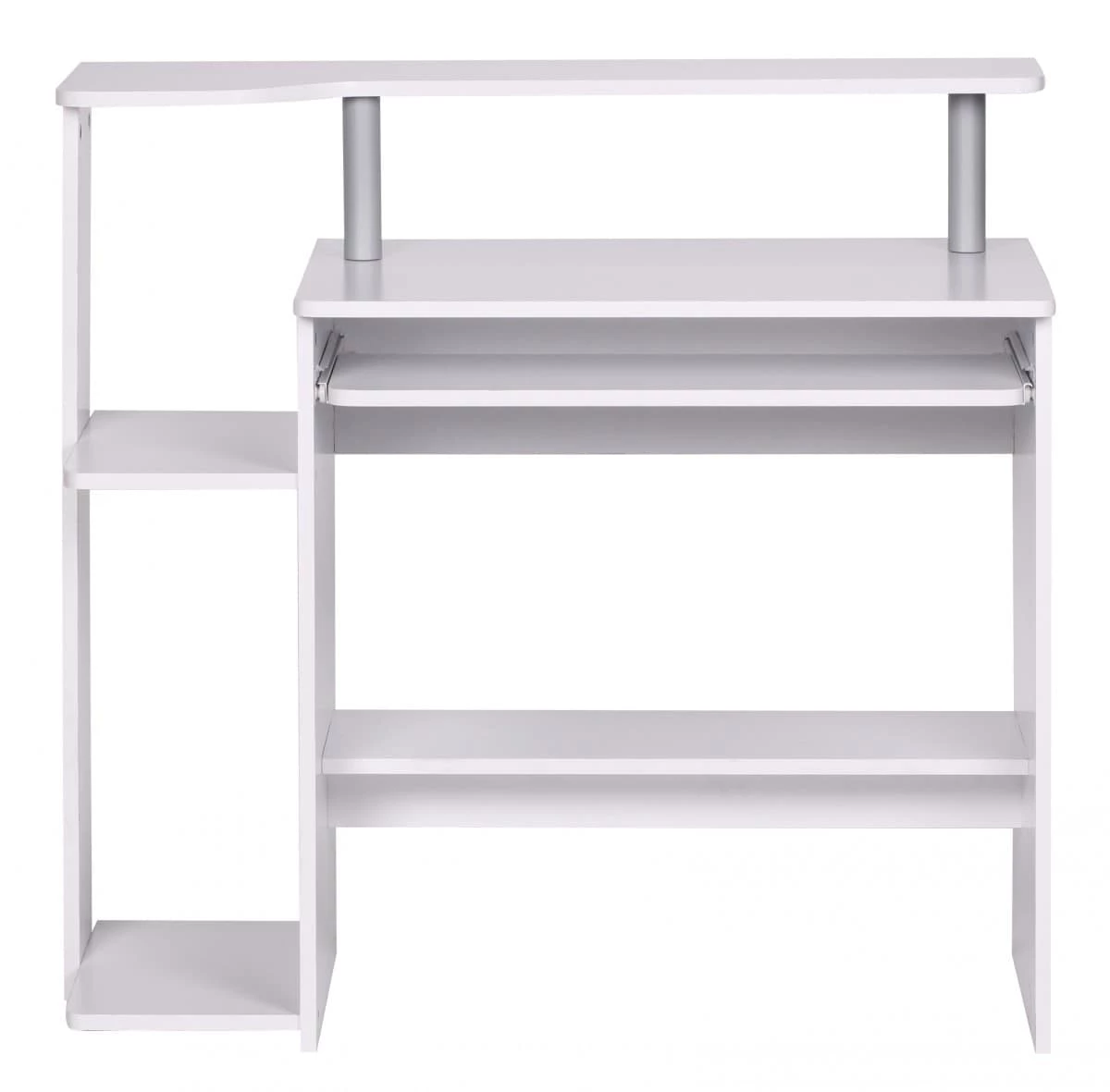 WOHNLING Computertisch Dennis Weiß Dekor Mit Viel Ablage – Bild 3