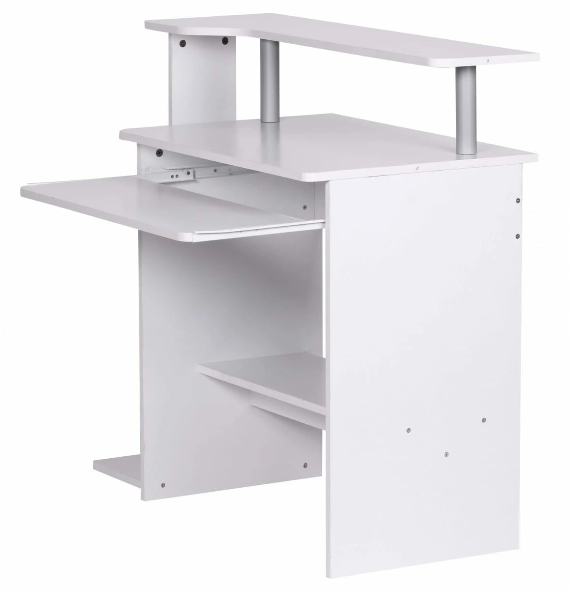 WOHNLING Computertisch Dennis Weiß Dekor Mit Viel Ablage – Bild 4